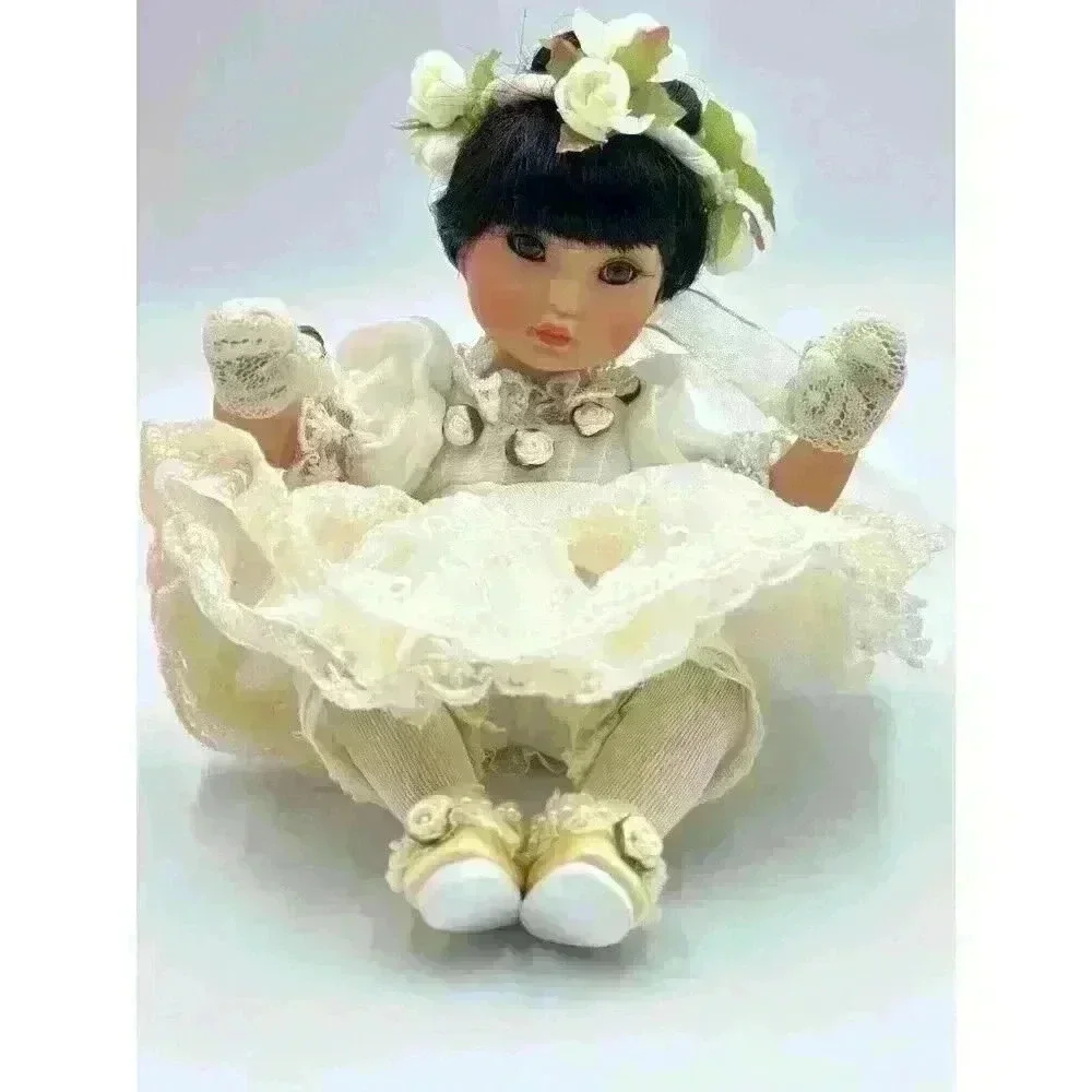 Marie Osmond Fine Collectibles Princess Rose Bud 6 inch Asian Bridal Doll COA